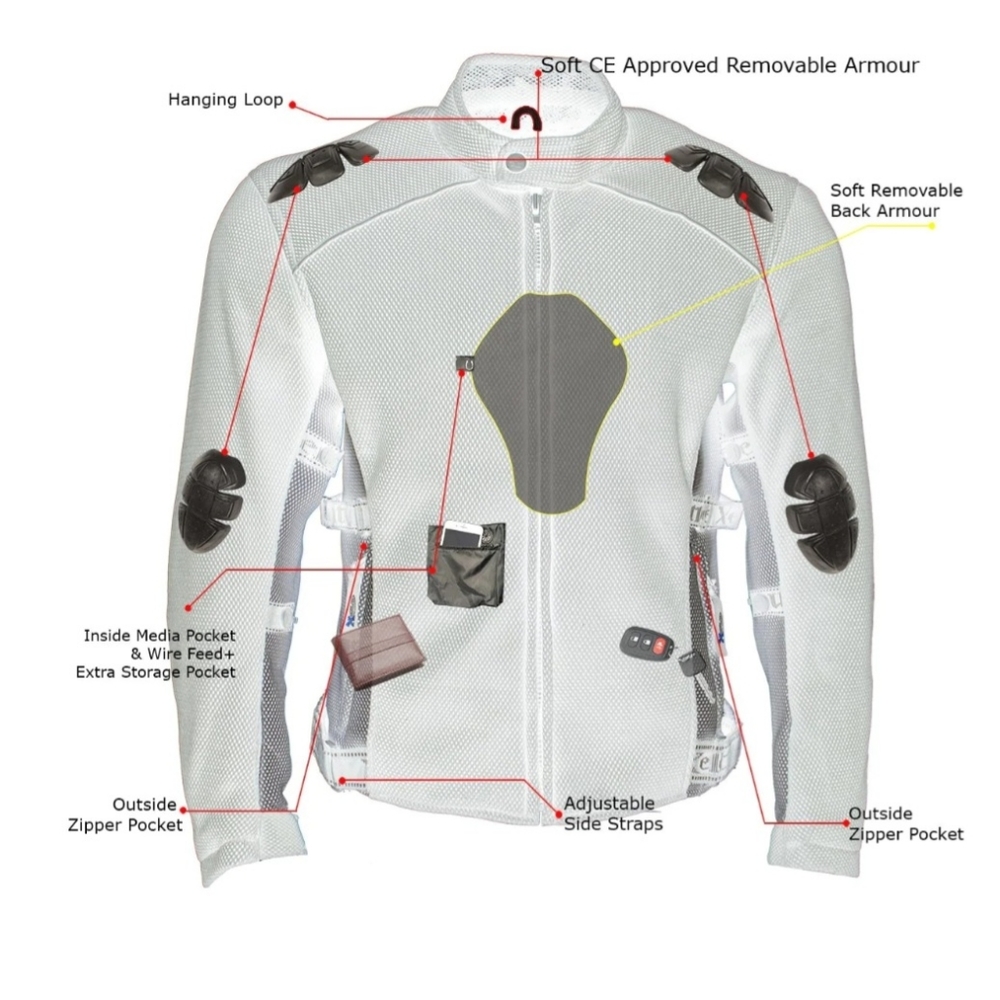 *Xelement Phantom Rider Advanced Mesh Sports Jacket with X-Armor Protection - Picture 7 of 9